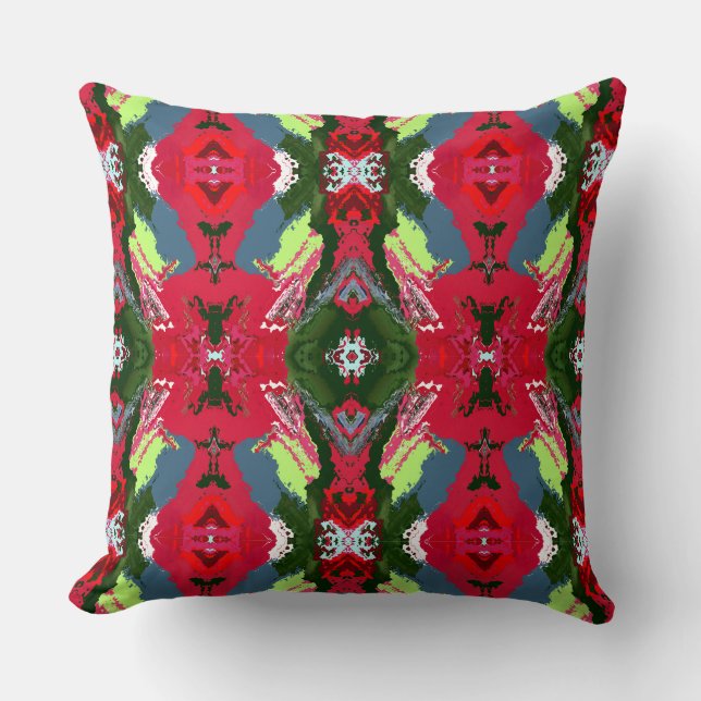 Chaotic Balance Fusion of Tones Bohemian Abstract Throw Pillow (Front)