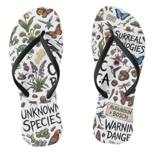 Chaotic Botanica Surreal Ecologies Illustration Pr Flip Flops
