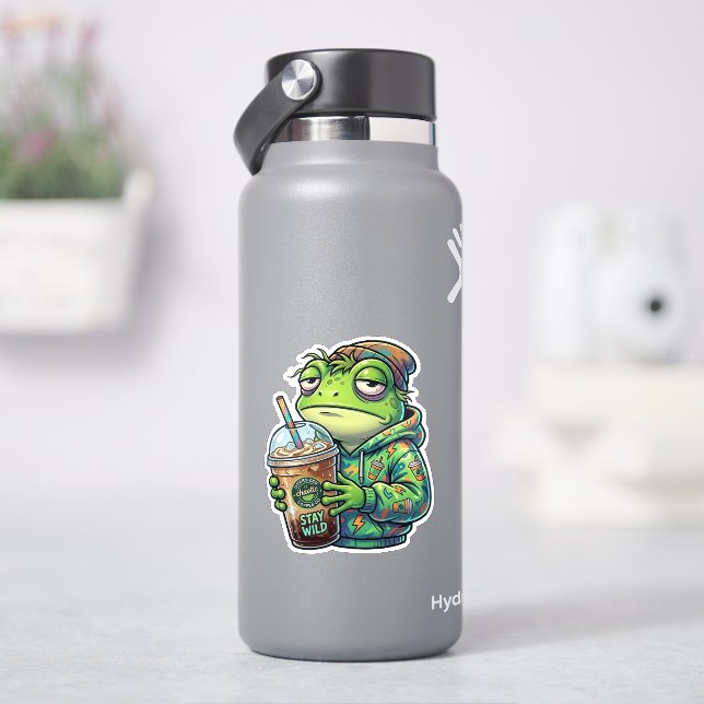 Chaotic Coffee Frog Sticker (HydroFlask)