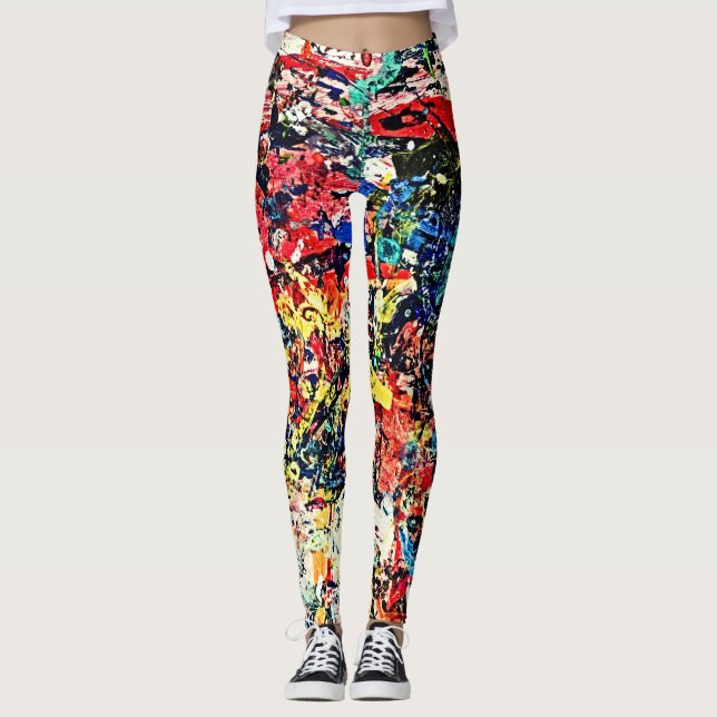 Chaotic Color Energy Leggings (Front)