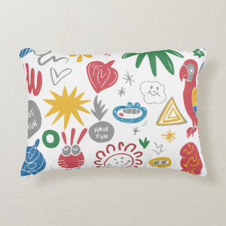  Chaotic Doodle Art Shirt – Fun Abstract Sketch De Accent Pillow