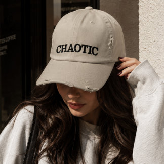 Chaotic Energy Typography Embroidered Baseball Cap