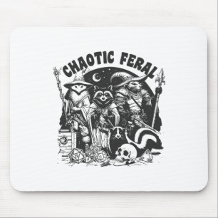Chaotic Feral Funny Raccoon Possum Skunk Boardgame Mouse Pad