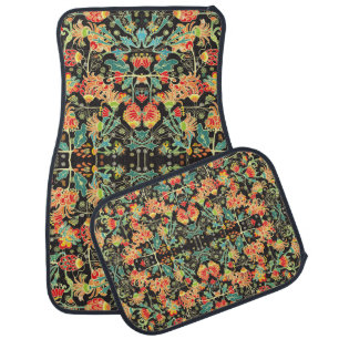 Chaotic floral: vintage abstract pattern. car floor mat