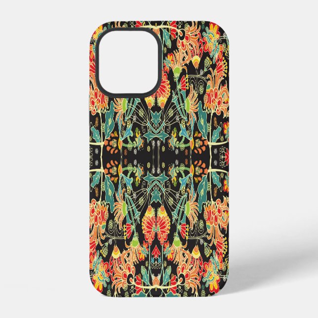 Chaotic floral: vintage abstract pattern. iphone case (Back)