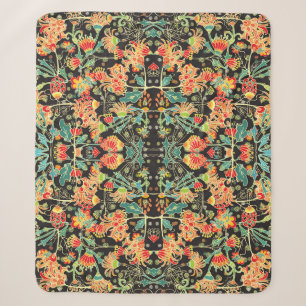 Chaotic floral: vintage abstract pattern. sherpa blanket