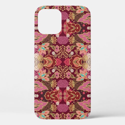 Chaotic Floral Vintage Pattern iPhone 12 Case