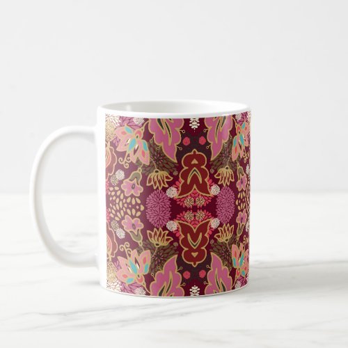 Chaotic Floral Vintage Pattern Coffee Mug