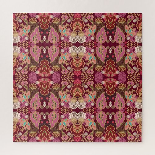 Chaotic Floral Vintage Pattern Jigsaw Puzzle