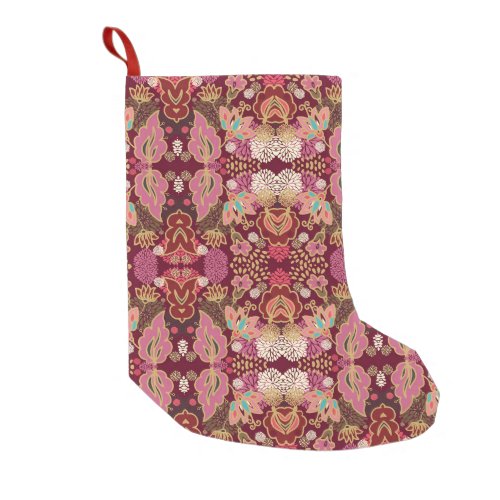 Chaotic Floral Vintage Pattern Small Christmas Stocking