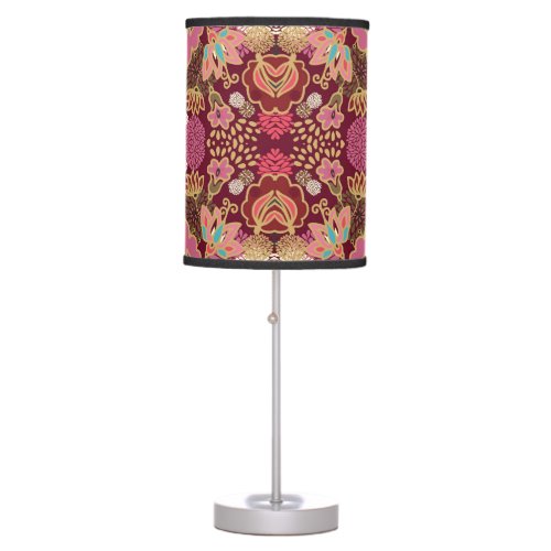 Chaotic Floral Vintage Pattern Table Lamp