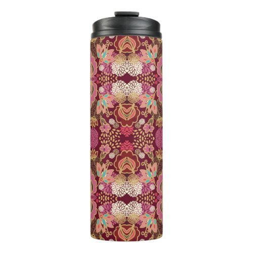 Chaotic Floral Vintage Pattern Thermal Tumbler