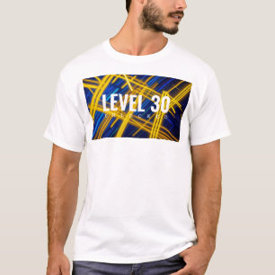 Chaotic Glowing Yellow Cyan Tech Synthwave Lines T-Shirt