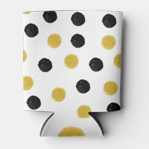 Chaotic Gold Dots Vintage Splash Can Cooler