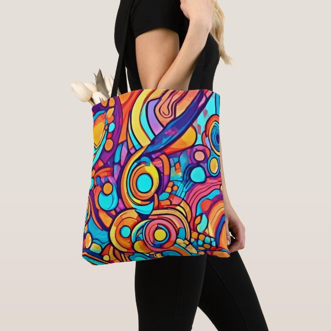Chaotic Joyful Color Dance Tote Bag (Close Up)