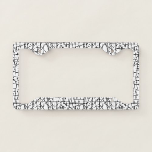 Chaotic lines license plate frame
