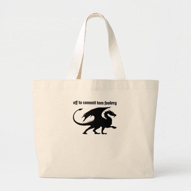 Chaotic Little Dragon Large Tote Bag (Front)