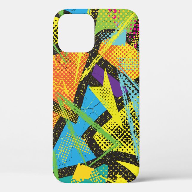Chaotic Neon: Abstract Graffiti Pattern. Case-Mate iPhone Case (Back)