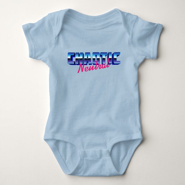 Chaotic Neutral 80s Vibes Baby Bodysuit (Front)