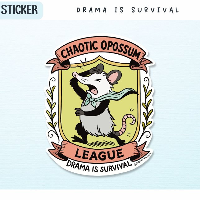 Chaotic Opossum League Crest with Funny Drama Sticker (Creator Uploaded)