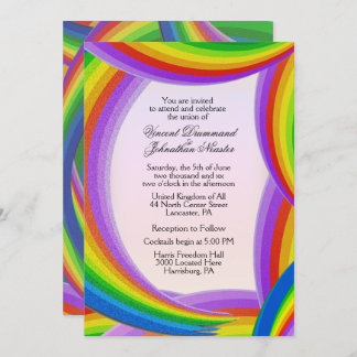 Chaotic Rainbow Wedding Invitations