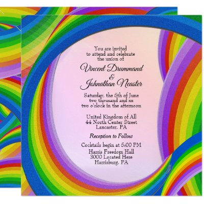 Chaotic Rainbow Wedding Invitations