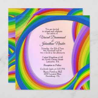 Chaotic Rainbow Wedding Invitations