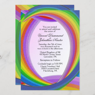 Chaotic Rainbow Wedding Invitations