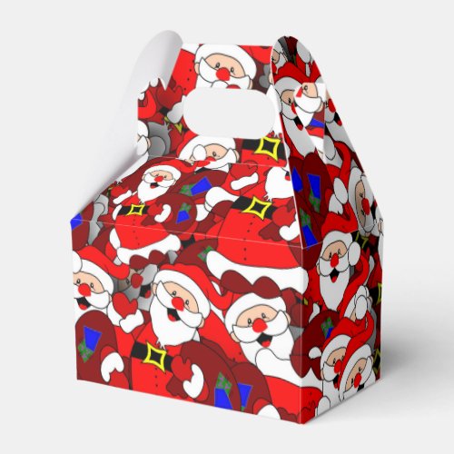 Chaotic Santa Carrying Sack Collage Pattern Favor Boxes