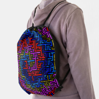 Chaotic Spiral Drawstring Bag