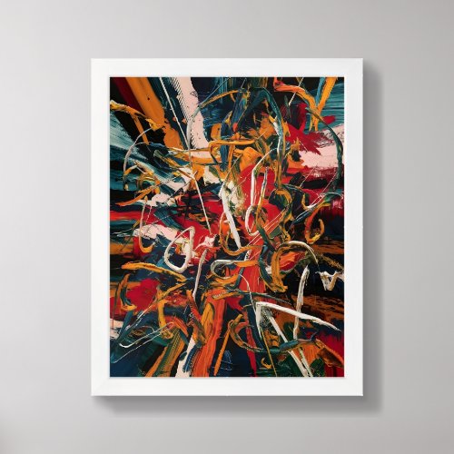 Chaotic Symphony Abstract Expressionism Framed Art