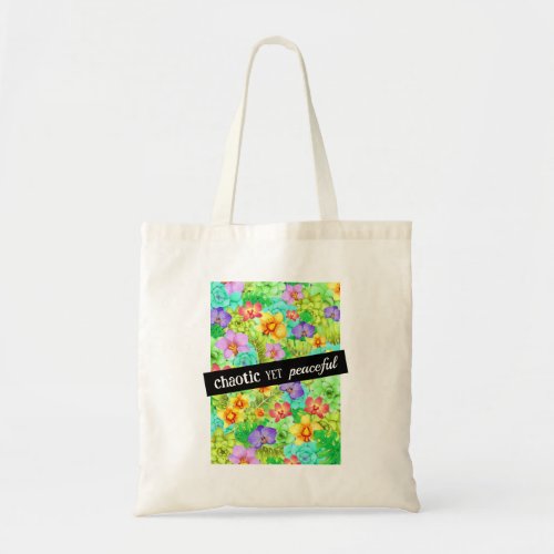 Chaotic Yet Peaceful Floral Plant Tote Bag