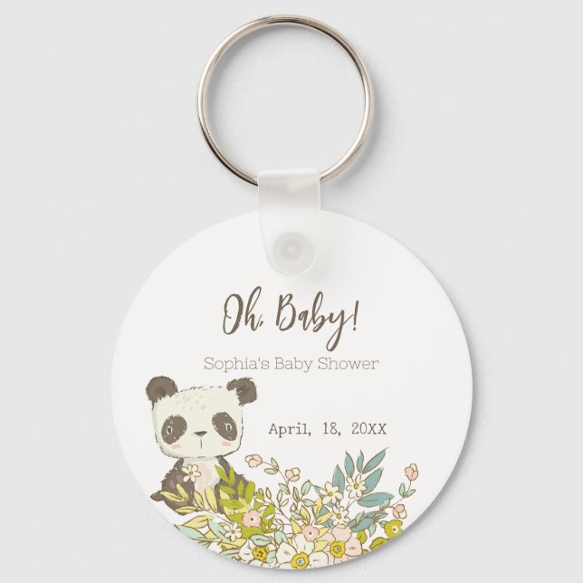 Chapa Baby Shower Panda Key Keychain (Front)