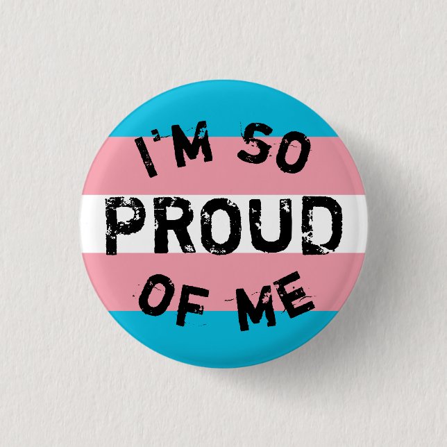 Chapa Bandera Transexual So Proud - Love is Love Button (Front)