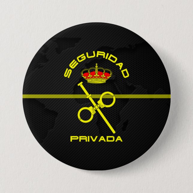 Chapa Emblem Private Security Spain Button (Front)