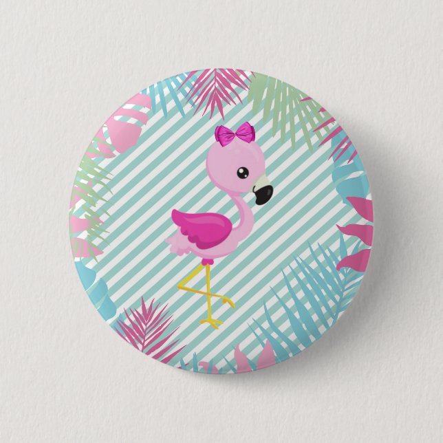 Chapa Flamenco Rosa Baby Button (Front)