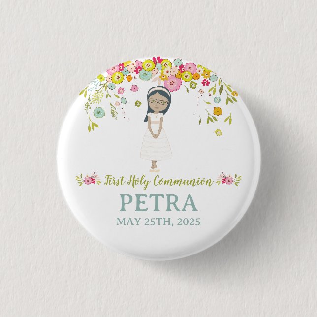 chapa pequeña PETRA Primera Comunión Button (Front)
