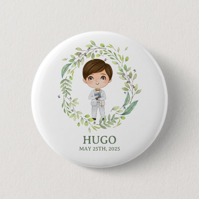 Chapa Primera Comunión HUGO Button (Front)