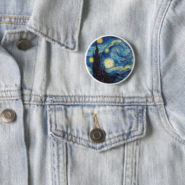 Chapa redonda de La noche estrellada de Van Gogh Button (In Situ)