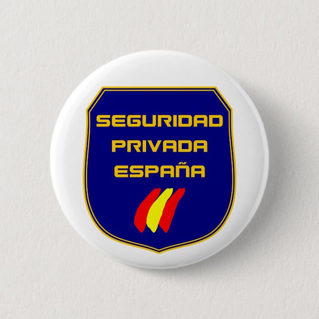 Chapa Seguridad Privada España Placa Button (Front)