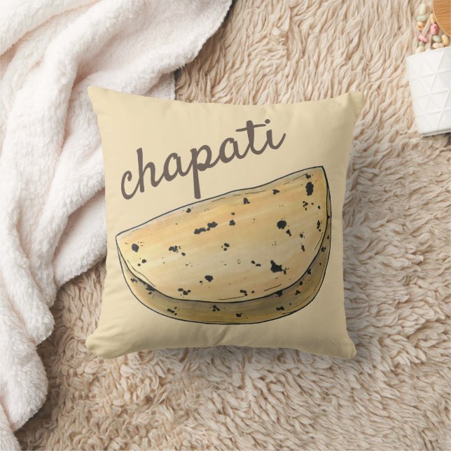Chapati Roti Indian Food Bread Flatbread Bakery Throw Pillow (Blanket)