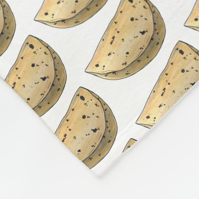 Chapati Roti Indian Food Unleavened Flatbread Fleece Blanket (Corner)