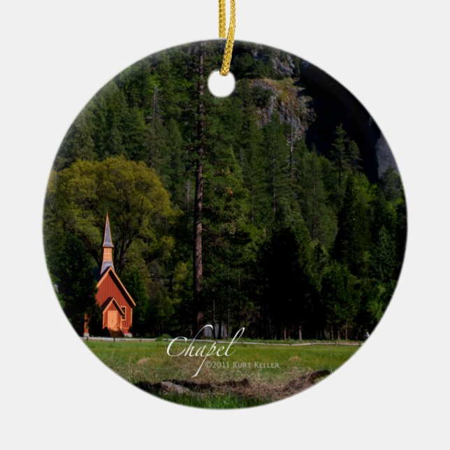 Chapel at Yosemite Ceramic Ornament (Front)