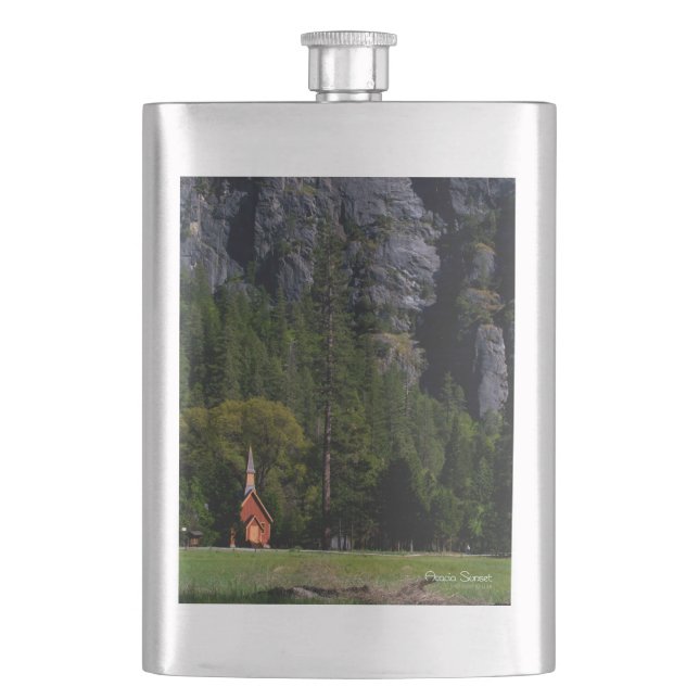 Chapel at Yosemite Hip Flask (Front)