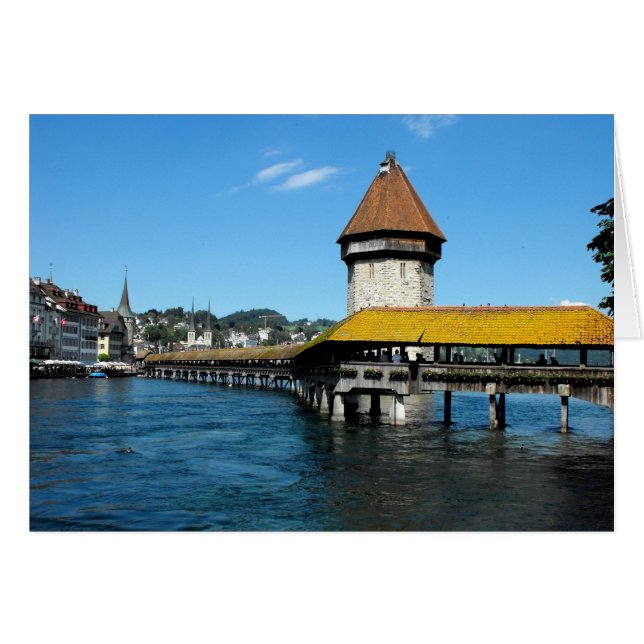 Chapel Bridge, Lucerne, Switzerland card (Front Horizontal)