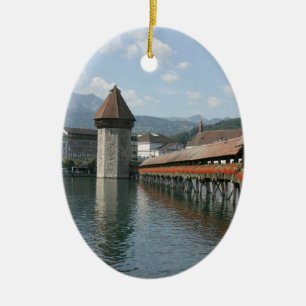 Chapel Bridge, Lucerne, Switzerland Ceramic Ornament