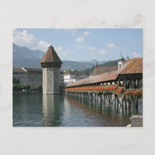 Chapel Bridge Lucerne Switzerland Postcard