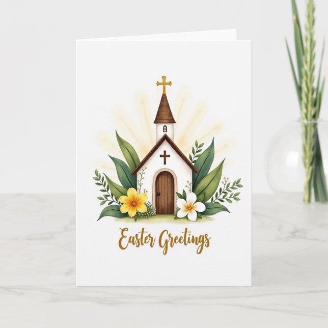Chapel Easter Greetings Card (Front)