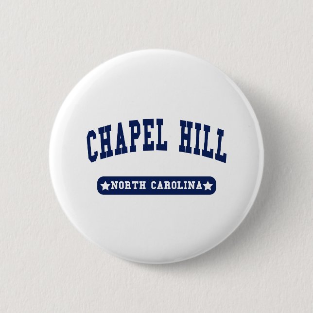 Chapel Hill North Carolina College Style tee shirt Button (Front)