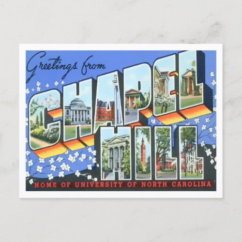 Chapel Hill North Carolina Vintage Big Letters Postcard